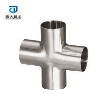 Sanitary cross clamp/welded Stainless steel pipe fittings 4 ways 304/316
